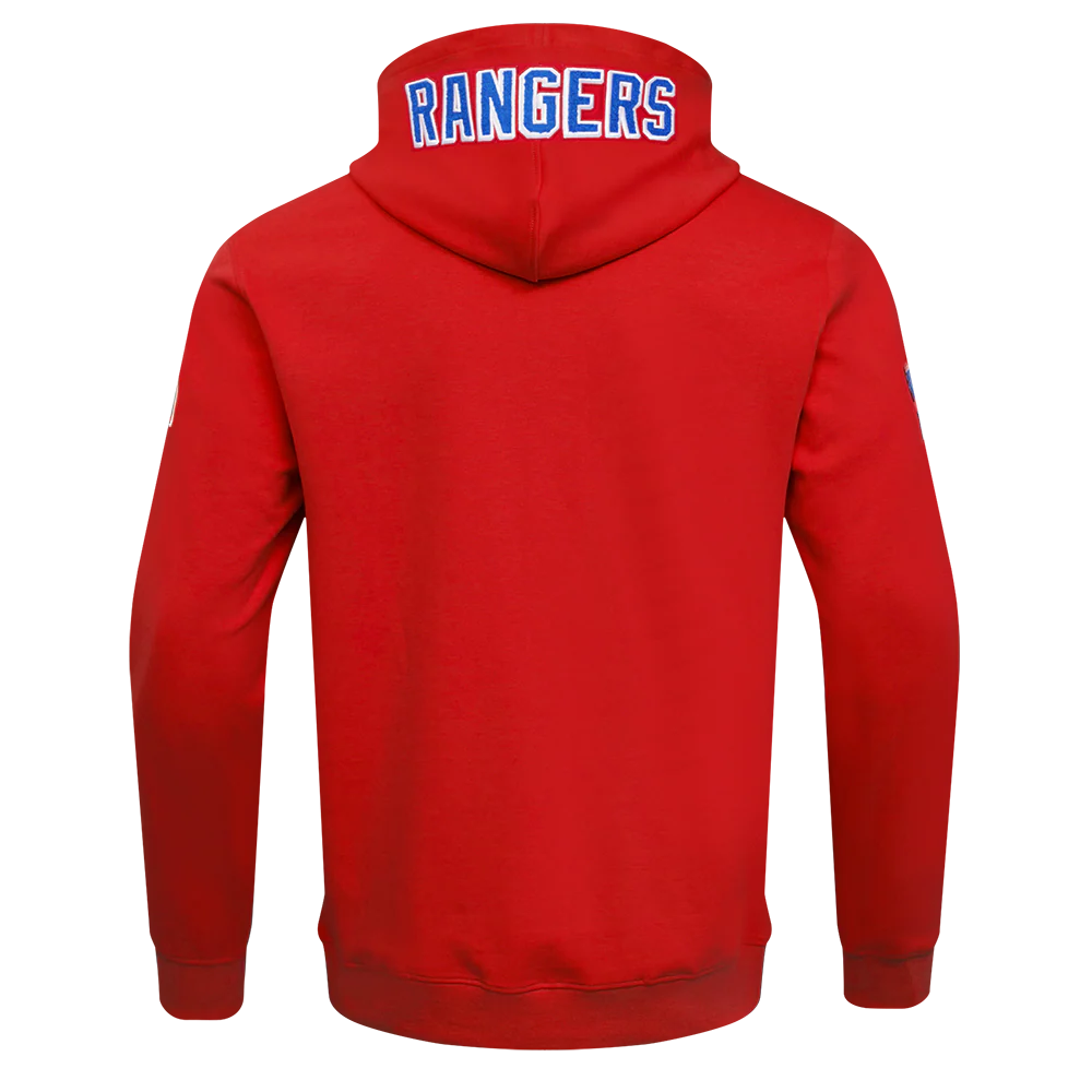 NHL NEW YORK RANGERS CLASSIC CHENILLE MEN'S DK FULL ZIP PULLOVER HOODIE (RED) - Image 3