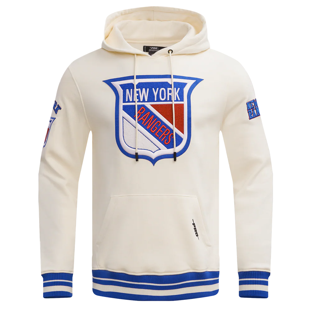 NHL NEW YORK RANGERS RETRO CLASSIC MEN'S PULLOVER HOODIE (EGGSHELL/ ROYAL BLUE) - Image 9