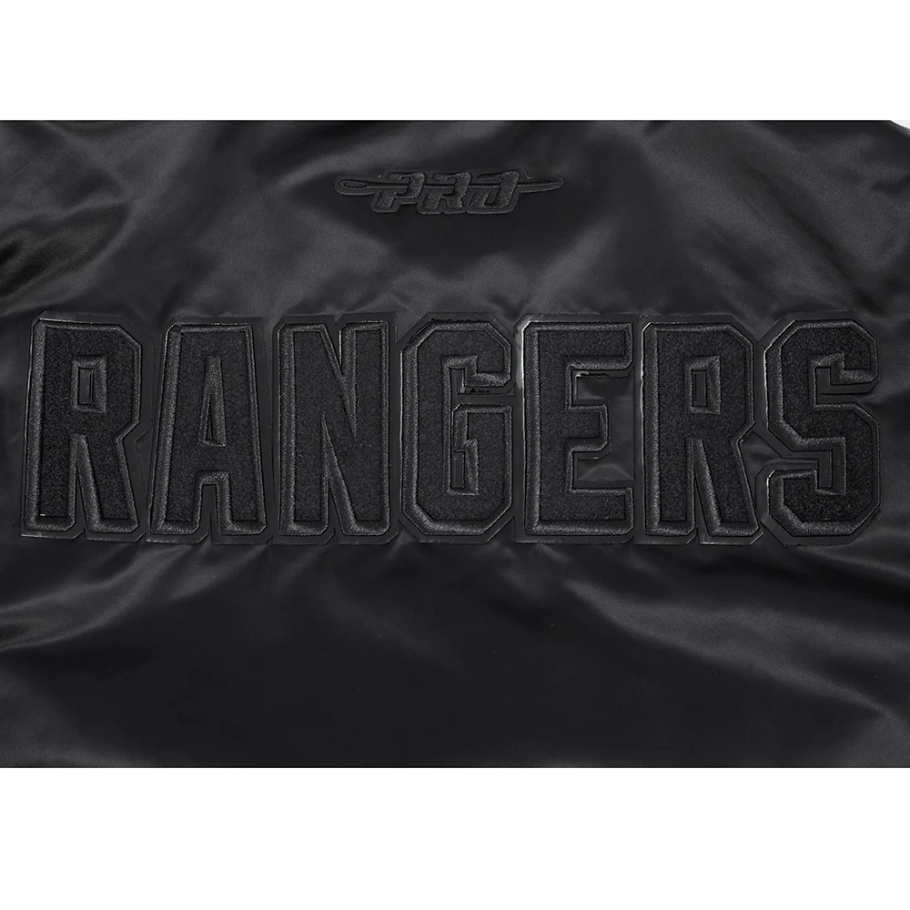 NHL NEW YORK RANGERS TRIPLE BLACK MEN'S SATIN JACKET (TRIPLE BLACK) - Image 10