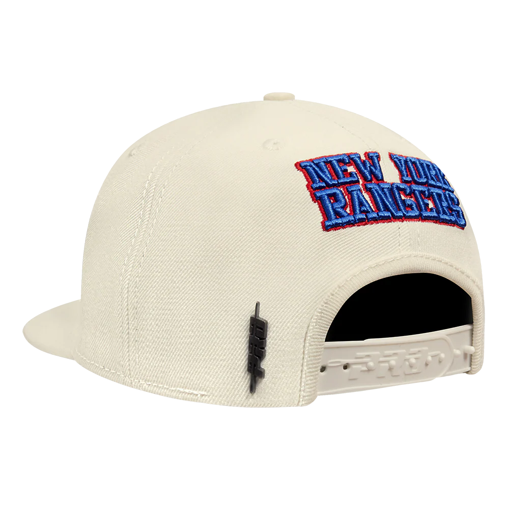 NHL NEW YORK RANGERS RETRO CLASSIC UNISEX WORDMARK LOGO WOOL SNAPBACK (EGGSHELL) - Image 4