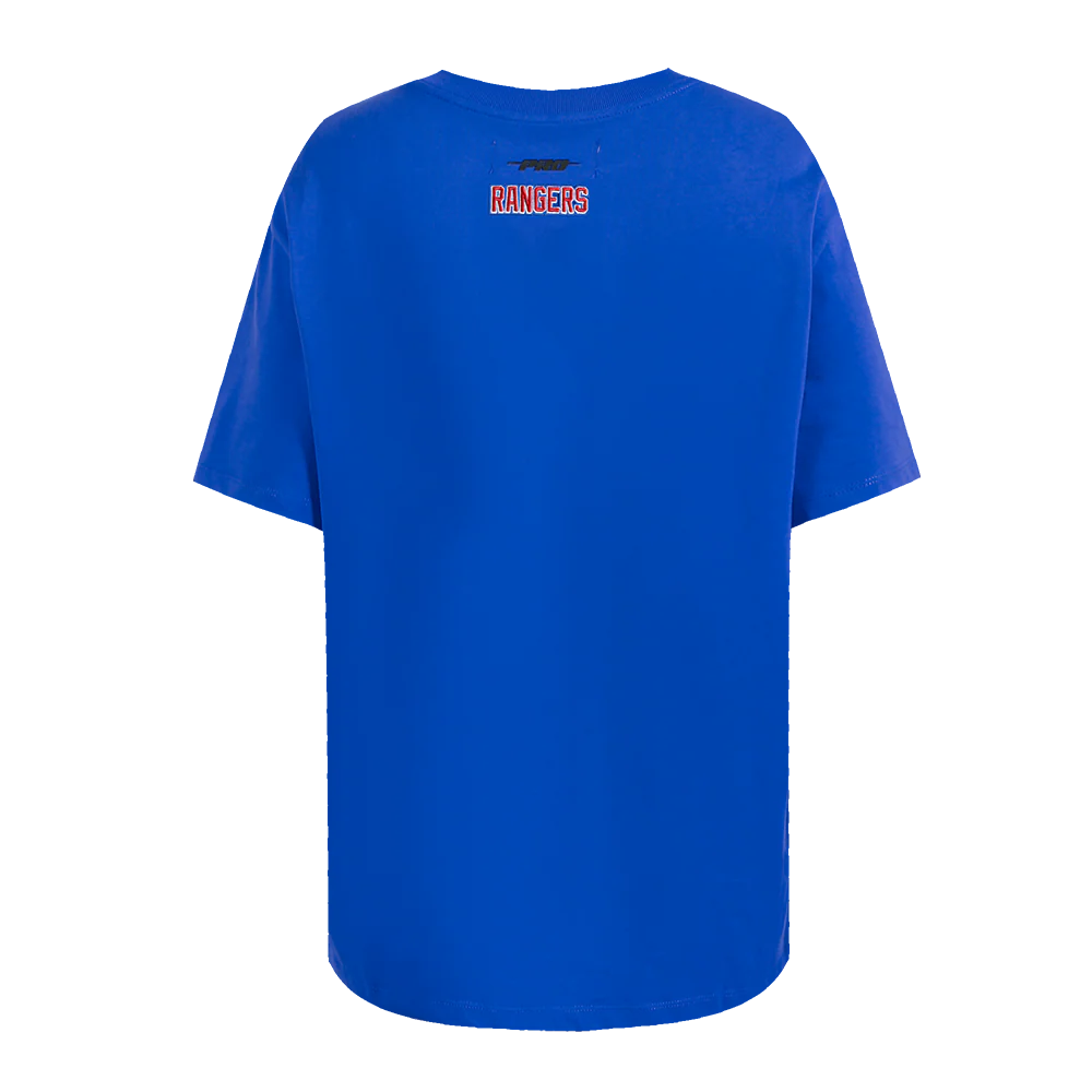 NHL NEW YORK RANGERS SCRIPT TAIL WOMEN'S BOYFRIEND TEE (ROYAL BLUE) - Image 3