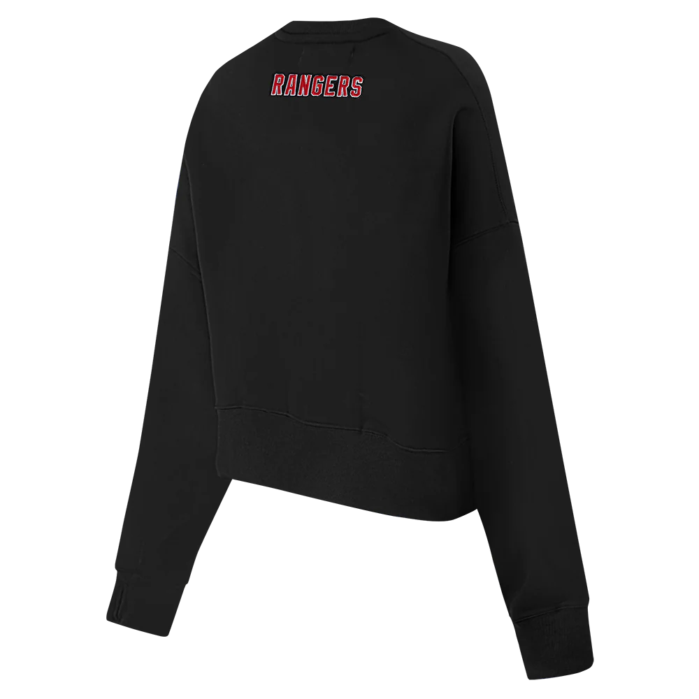 NHL NEW YORK RANGERS CLASSIC WOMEN'S FLEECE CREWNECK (BLACK) - Image 4