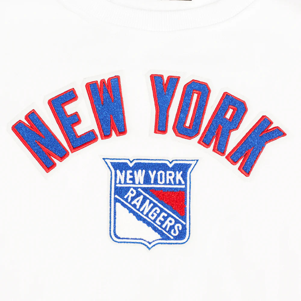 NHL NEW YORK RANGERS CLASSIC WOMEN'S FLEECE CREWNECK (WHITE) - Image 5