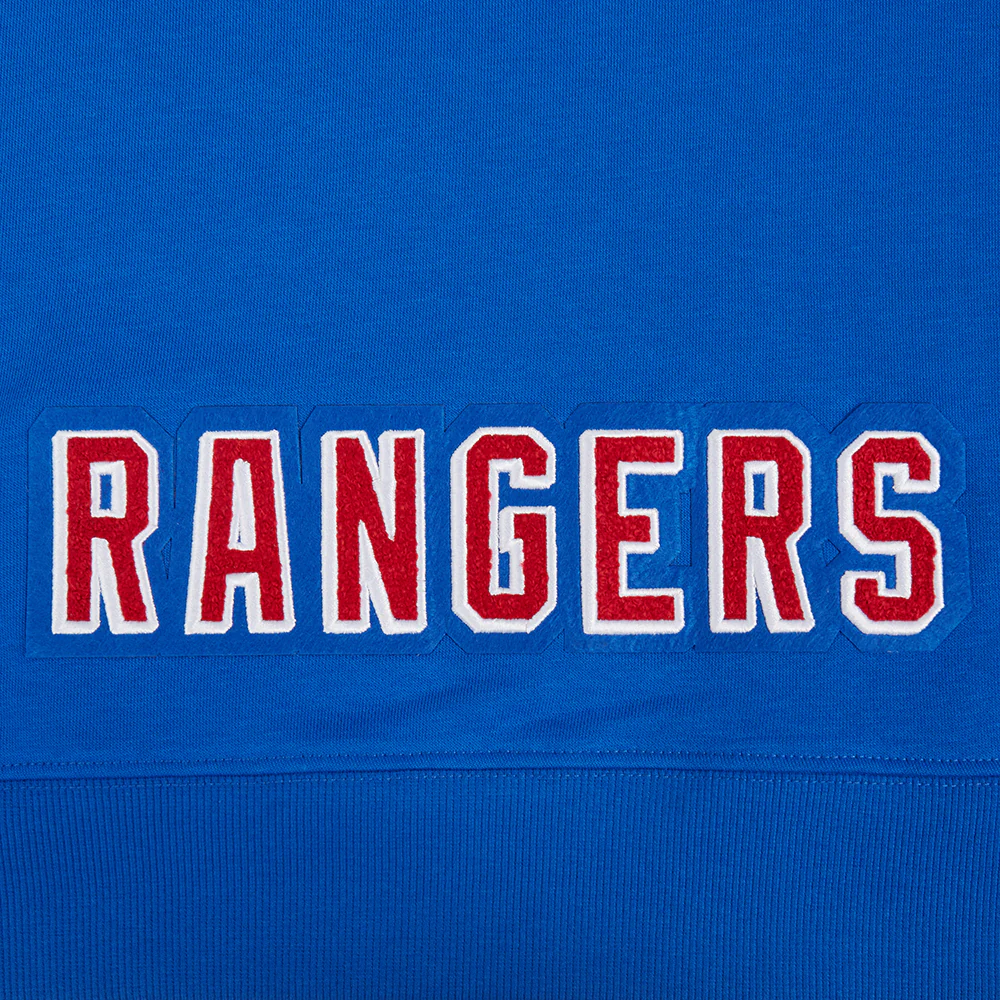 NHL NEW YORK RANGERS CLASSIC WOMEN'S FLEECE CROPPED PULLOVER HOODIE (ROYAL BLUE) - Image 5