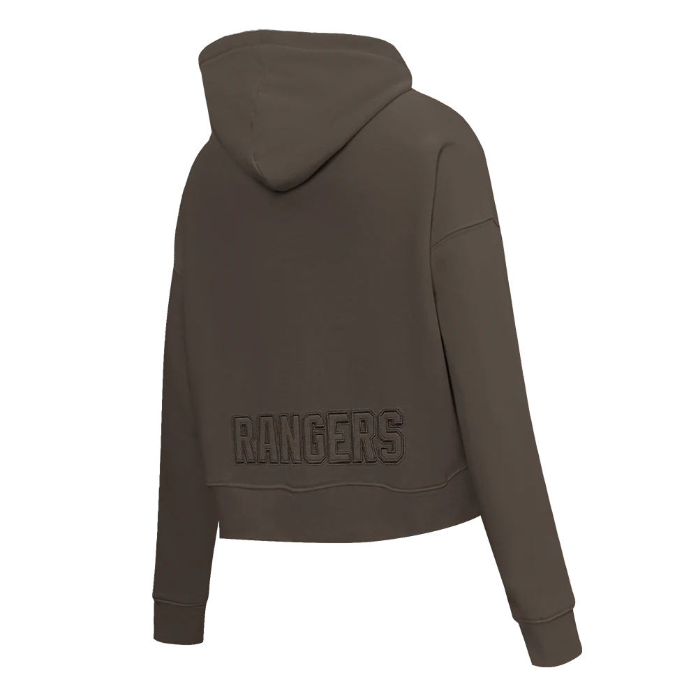 NHL NEW YORK RANGERS NEUTRAL CROPPED FLEECE PULLOVER HOODIE (DARK TAUPE) - Image 4