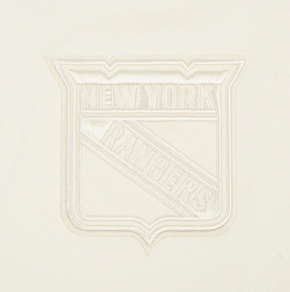 NHL NEW YORK RANGERS NEUTRAL WOMEN'S CROPPED PULLOVER HOODIE (EGGSHELL) - Image 5