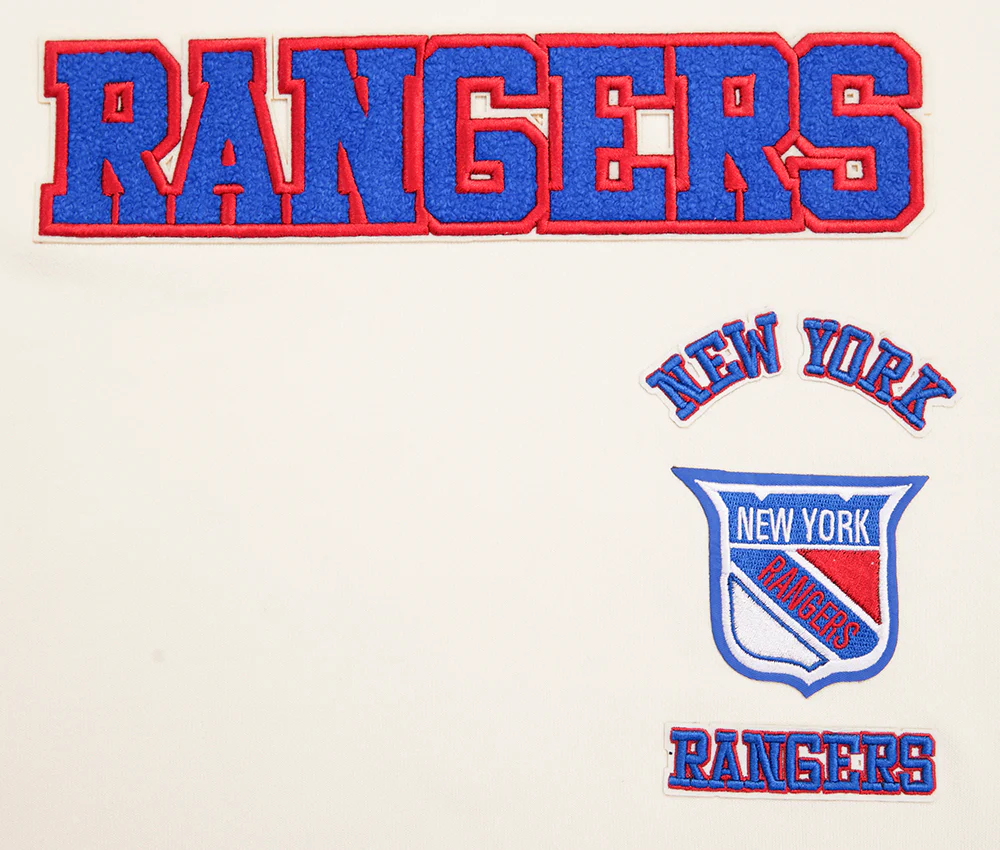 NHL NEW YORK RANGERS RETRO CLASSIC WOMEN'S RIB CREWNECK (EGGSHELL/ROYAL BLUE) - Image 6