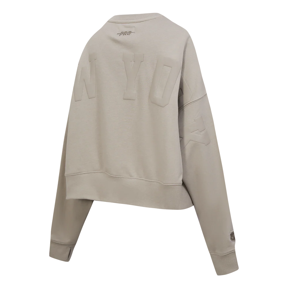 NEW YORK RANGERS WINGSPAN WOMEN'S FLC CREWNECK (TAUPE) - Image 2
