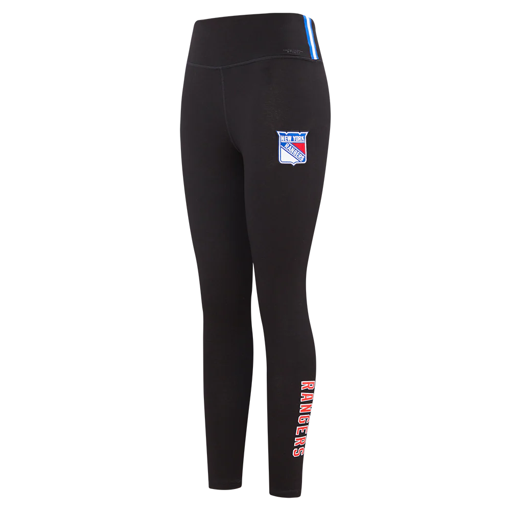 NHL NEW YORK RANGERS CLASSIC WOMEN'S HIGH WAIST JERSEY LEGGING (BLACK)