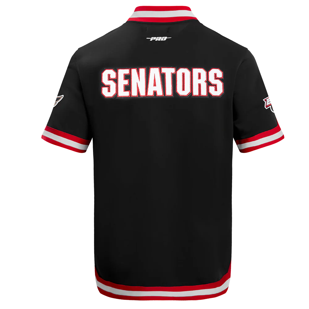 NHL OTTAWA SENATORS CLASSIC MEN'S WARM UP JACKET (BLACK/RED) - Image 4
