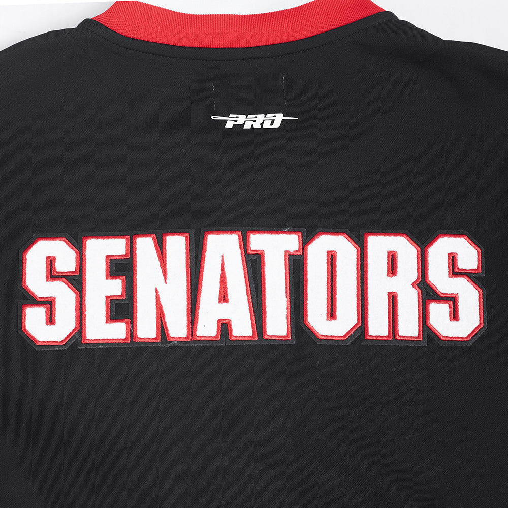 NHL OTTAWA SENATORS CLASSIC MEN'S WARM UP JACKET (BLACK/RED) - Image 6
