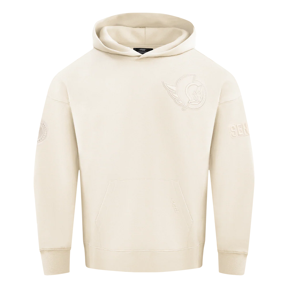 NHL OTTAWA SENATORS NEUTRAL MEN'S DROP SHOULDER FLC PO HOODIE (EGGSHELL)