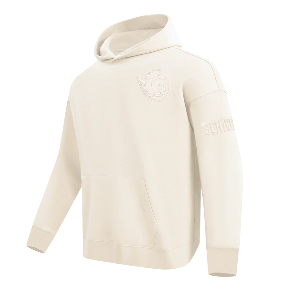 NHL OTTAWA SENATORS NEUTRAL MEN'S DROP SHOULDER FLC PO HOODIE (EGGSHELL) - Image 2