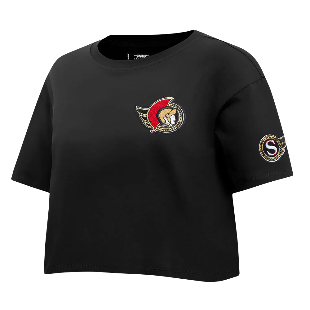 NHL OTTAWA SENATORS CLASSIC WOMEN'S SJ BOXY TEE (BLACK) - Image 3