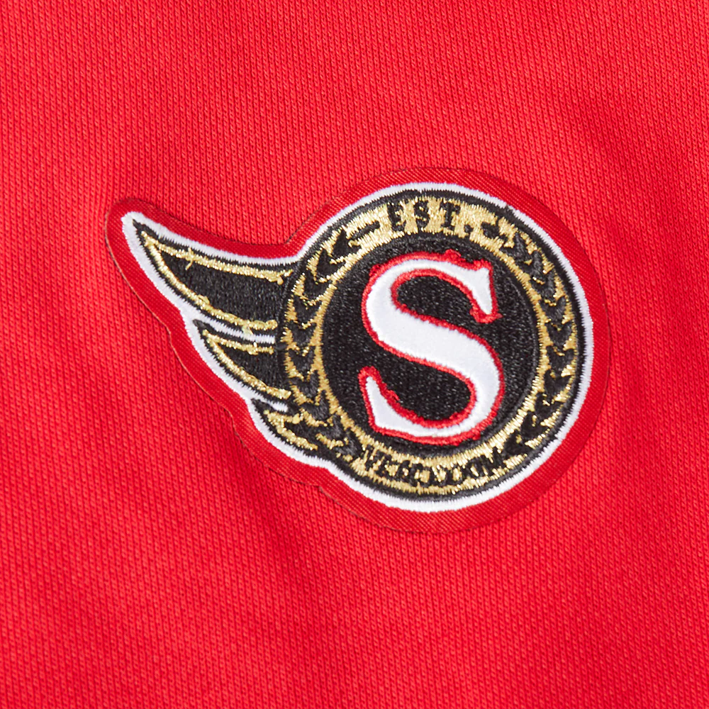 NHL OTTAWA SENATORS CLASSIC WOMEN'S FLC CROPPED PO HOODIE (RED) - Image 5