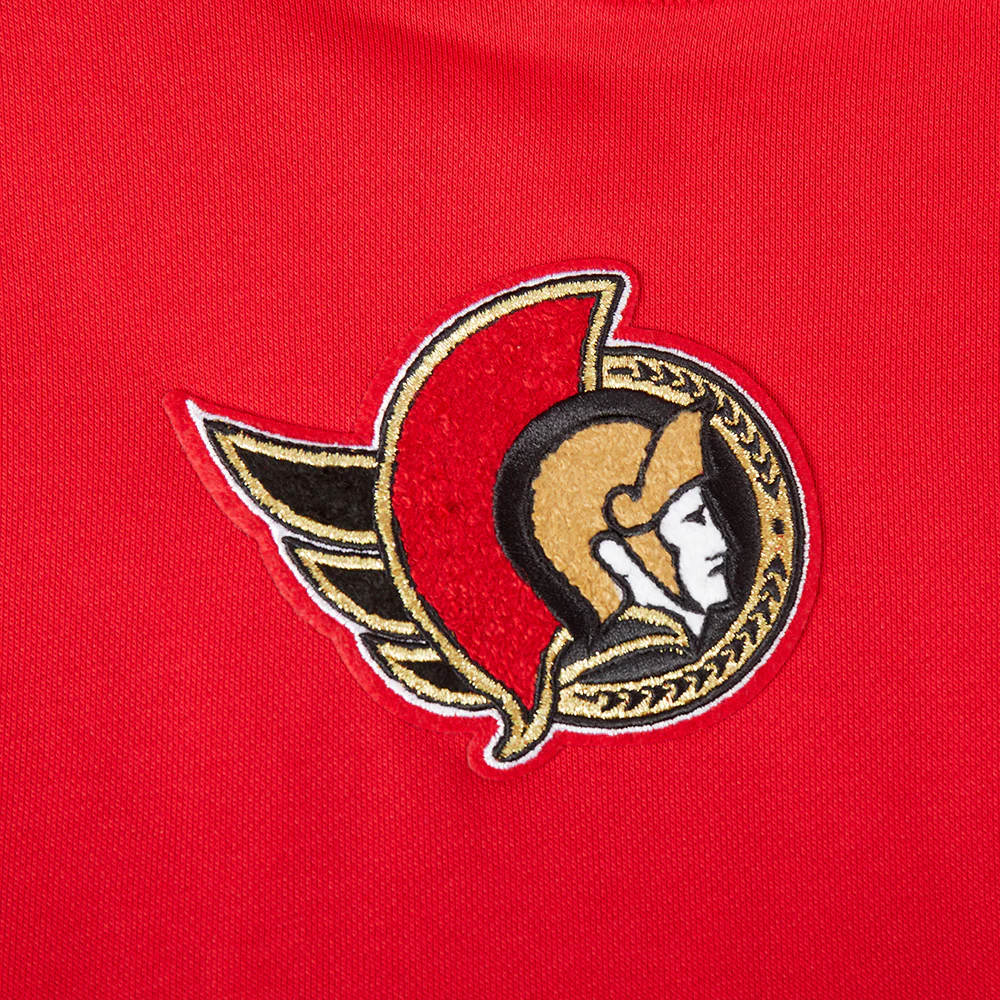 NHL OTTAWA SENATORS CLASSIC WOMEN'S FLC CROPPED PO HOODIE (RED) - Image 6