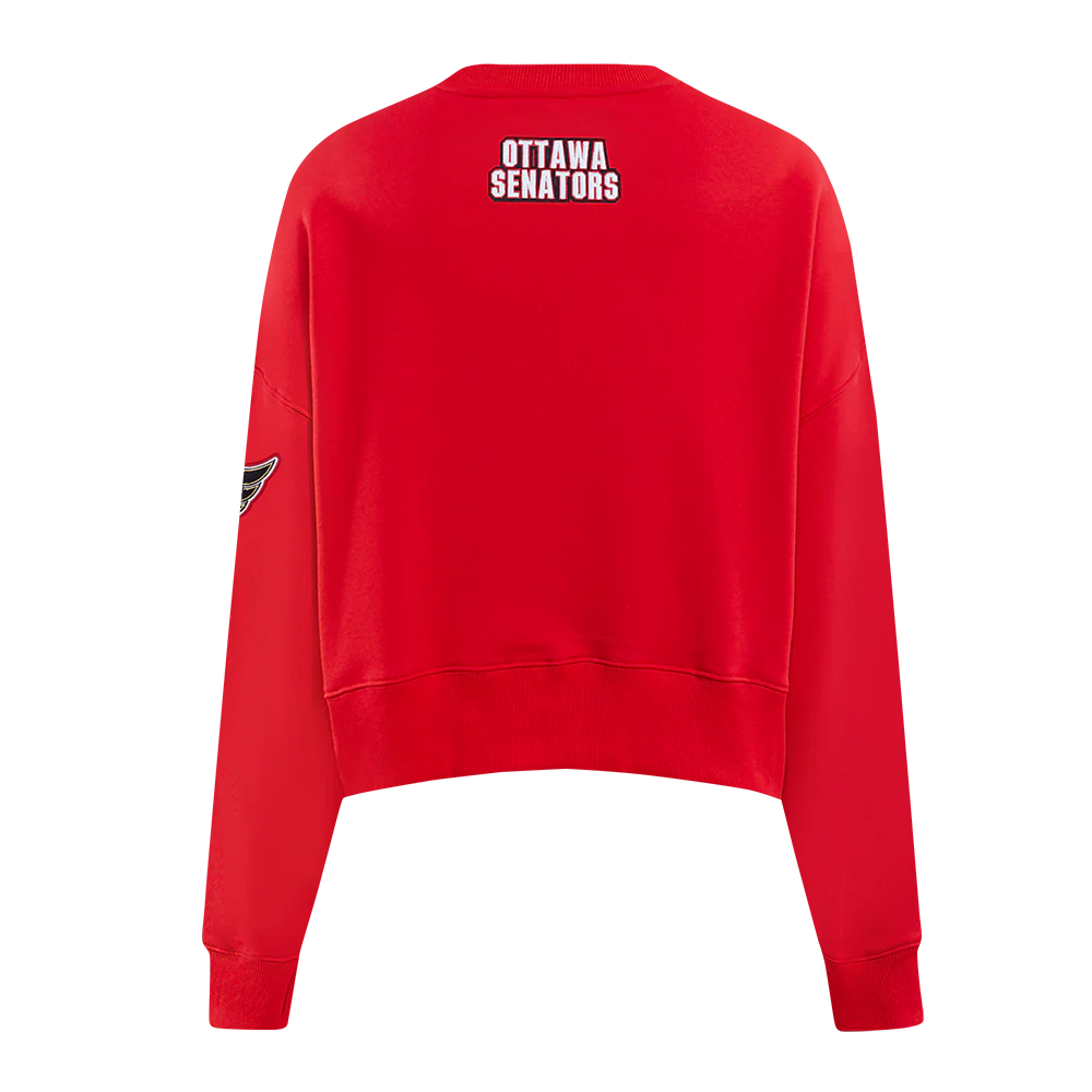 NHL OTTAWA SENATORS CLASSIC WOMEN'S FLC CREWNECK (RED) - Image 3