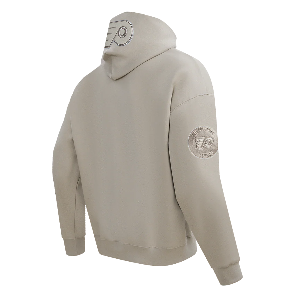 NHL PHILADELPHIA FLYERS NEUTRAL MEN'S DROP SHOULDER PULLOVER HOODIE (TAUPE) - Image 4