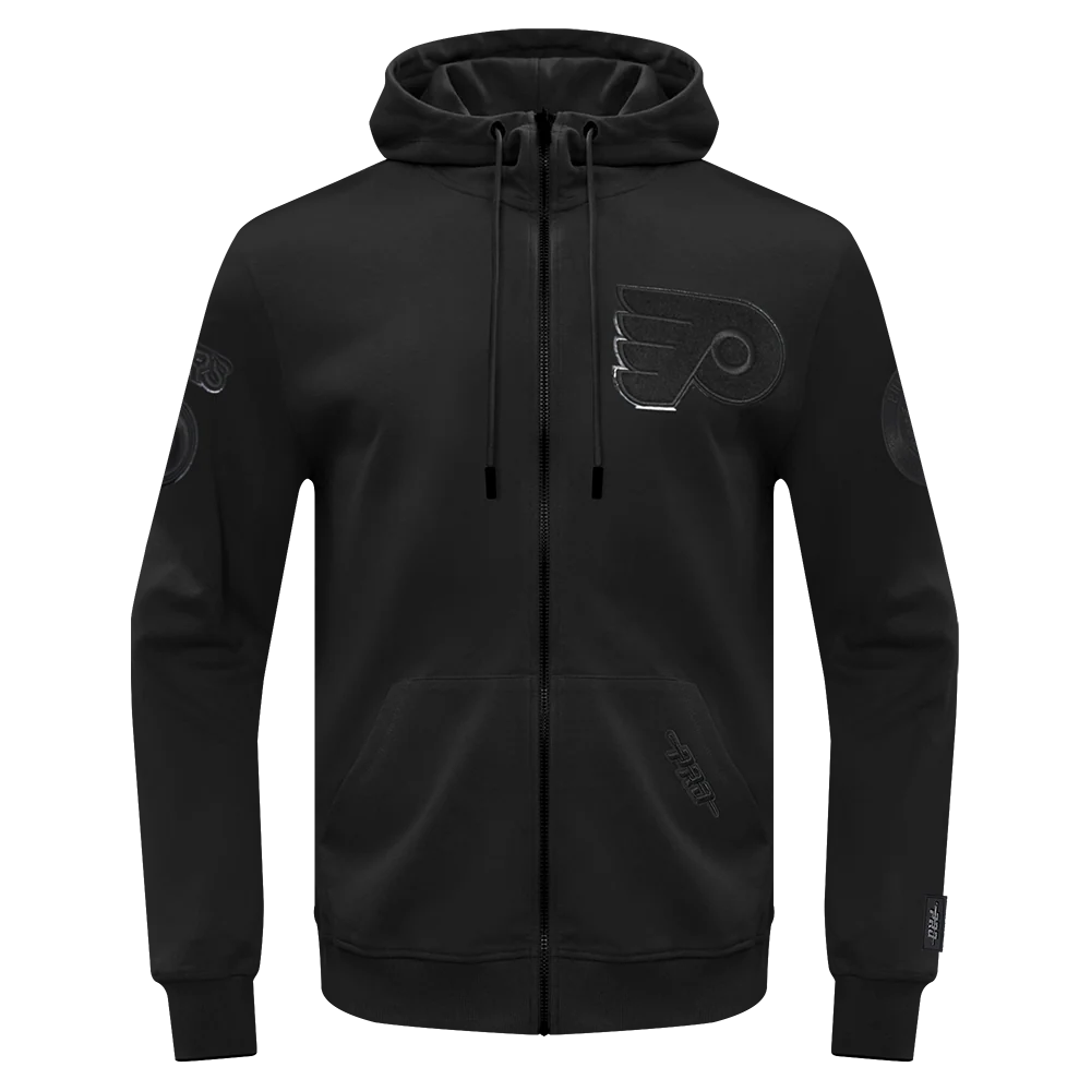 NHL PHILADELPHIA FLYERS TRIPLE BLACK MEN'S DK FZ PO HOODIE (TRIPLE BLACK)
