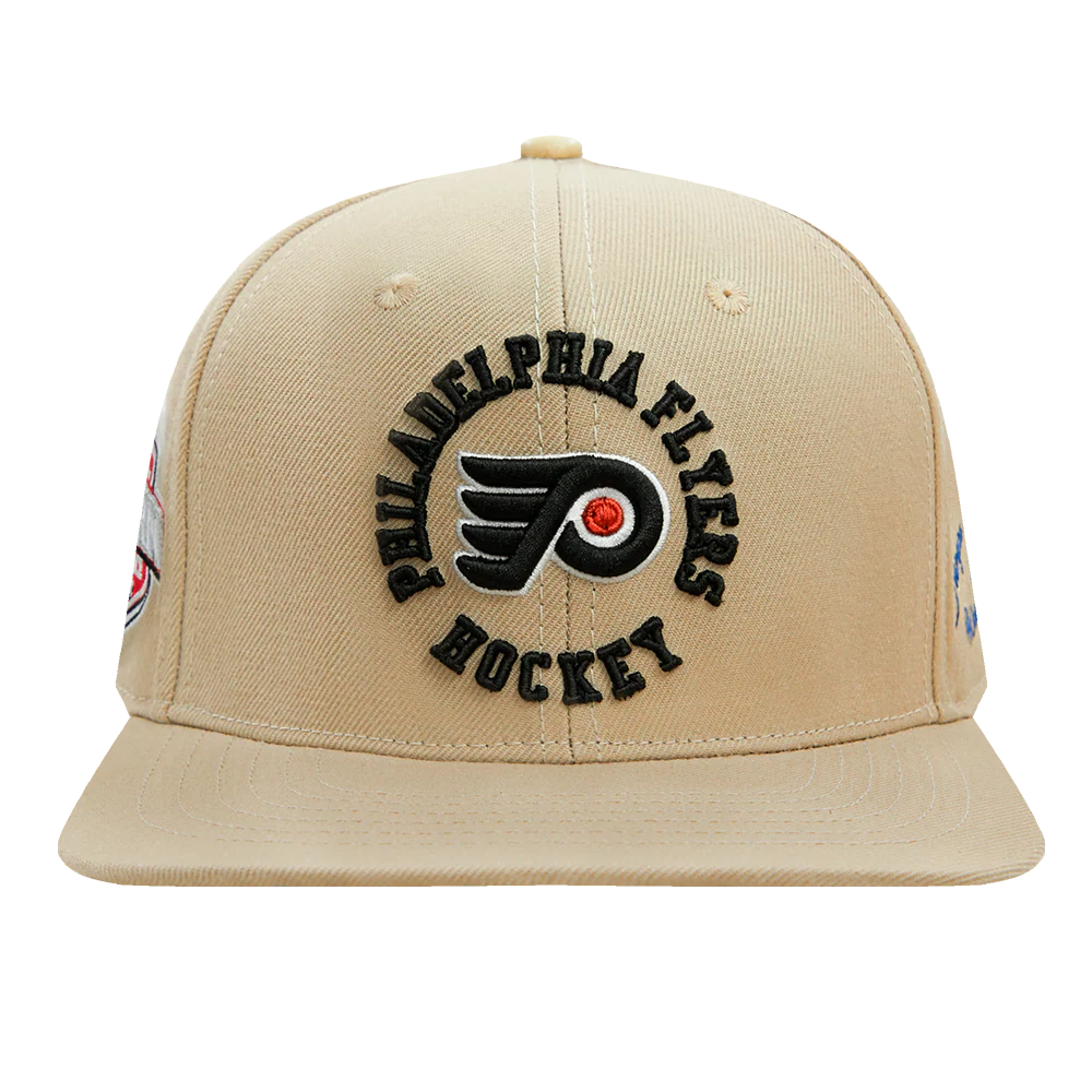 NHL PHILADELPHIA FLYERS HYBRID WOOL SNAPBACK HAT (KHAKI)