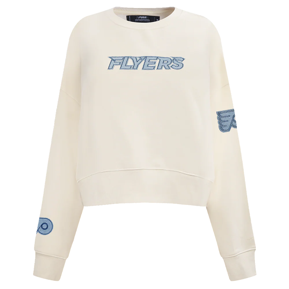 NHL PHILADELPHIA FLYERS VARSITY BLUES WOMEN'S CREWNECK (LINEN)