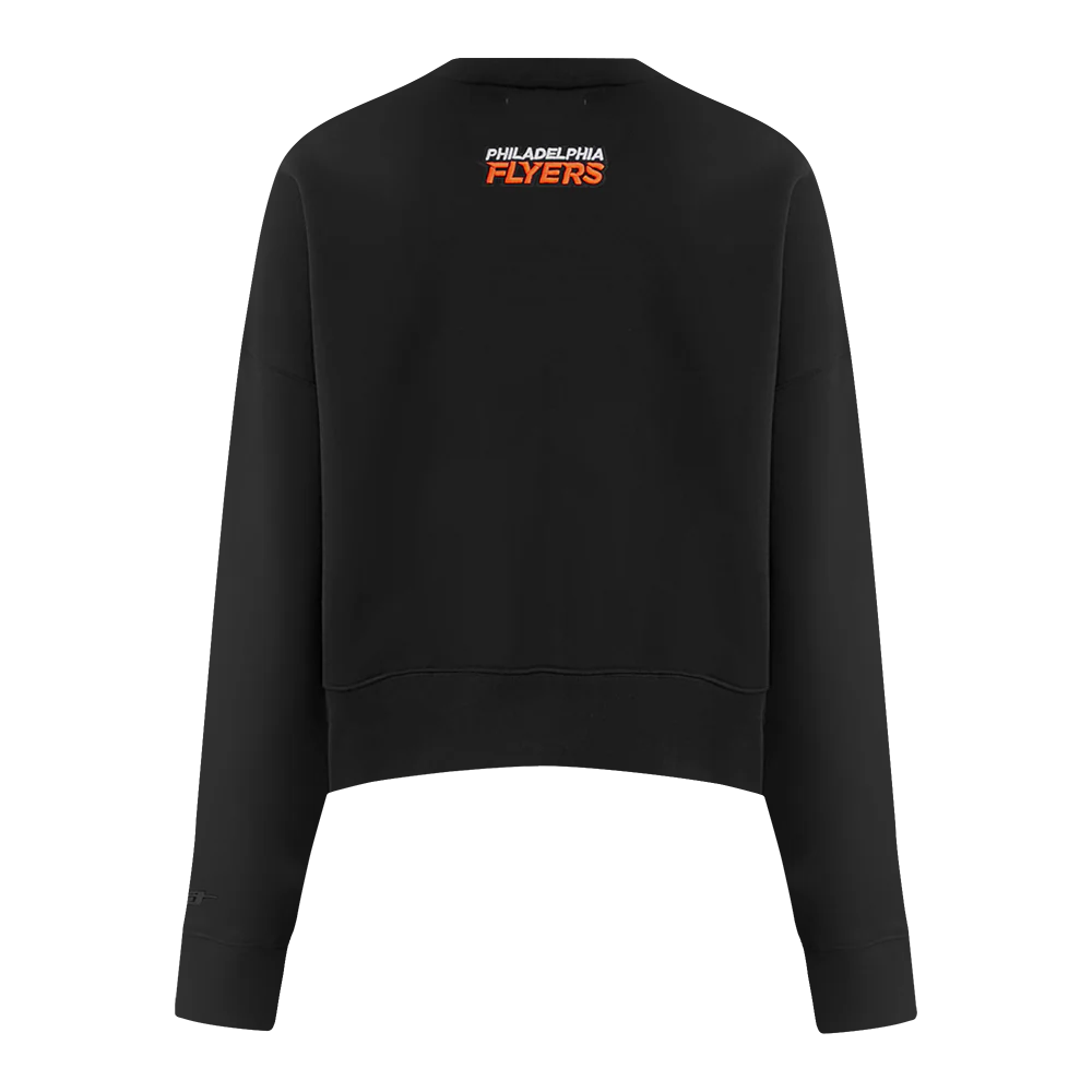 NHL PHILADELPHIA FLYERS CLASSIC WOMEN'S FLC CREWNECK (BLACK) - Image 3