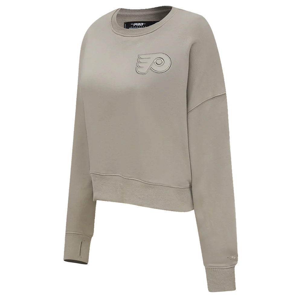 NHL PHILADELPHIA FLYERS NEUTRAL WOMEN'S CREWNECK (TAUPE) - Image 2