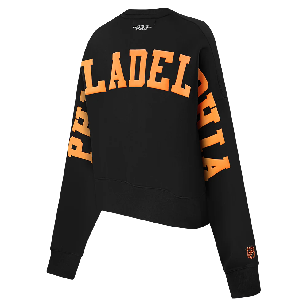 NHL PHILADELPHIA FLYERS WINGSPAN WOMEN'S FLC CREWNECK (BLACK) - Image 4