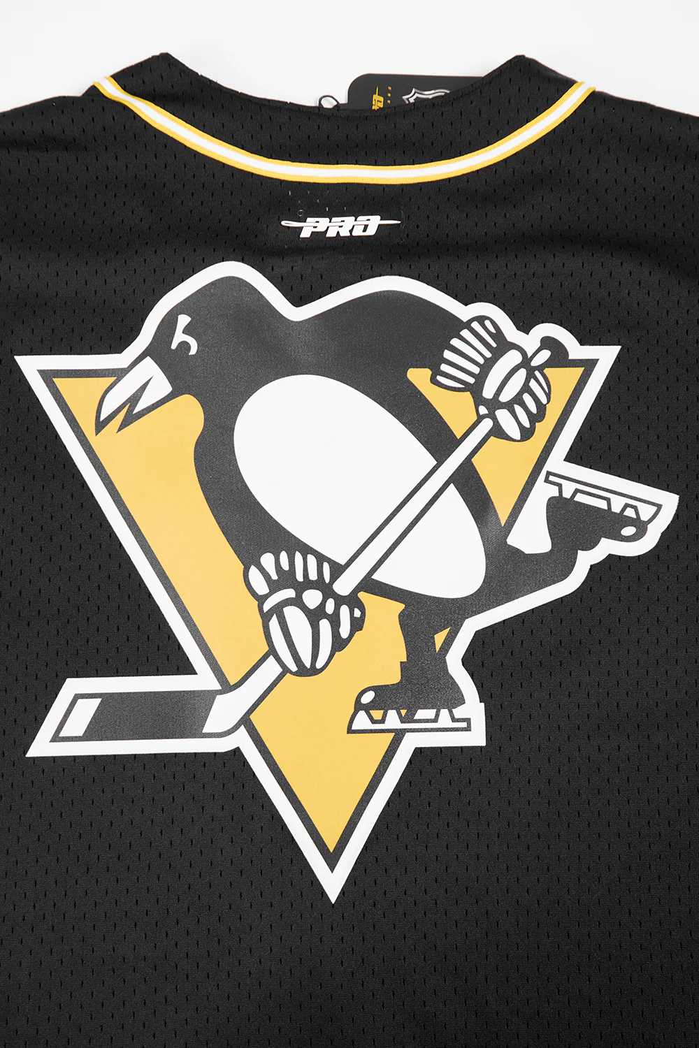 NHL PITTSBURGH PENGUINS CLASSIC MEN'S MESH BUTTON DOWN JERSEY (BLACK/YELLOW) - Image 8