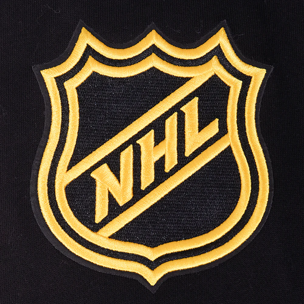 NHL PITTSBURGH PENGUINS TEAM BADGE MEN'S RIB FLC PO HOODIE (BLACK/YELLOW) - Image 6