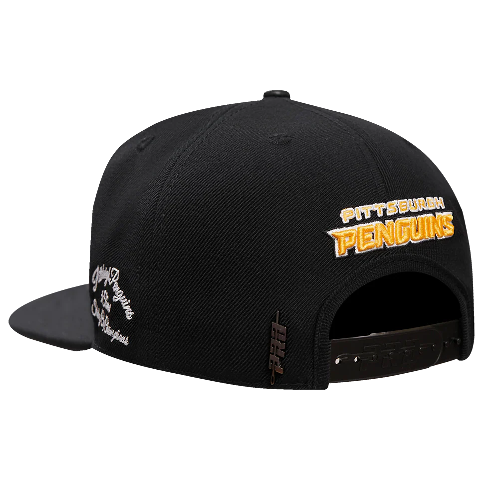 NHL PITTSBURGH PENGUINS HYBRID WOOL SNAPBACK HAT (BLACK) - Image 4