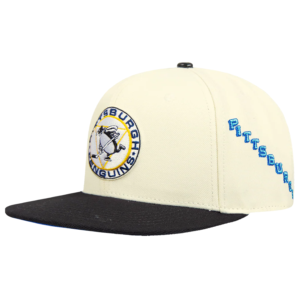 NHL PITTSBURGH PENGUINS RETRO CLASSIC UNISEX PRIMARY LOGO WOOL SNAPBACK (EGGSHELL) - Image 2