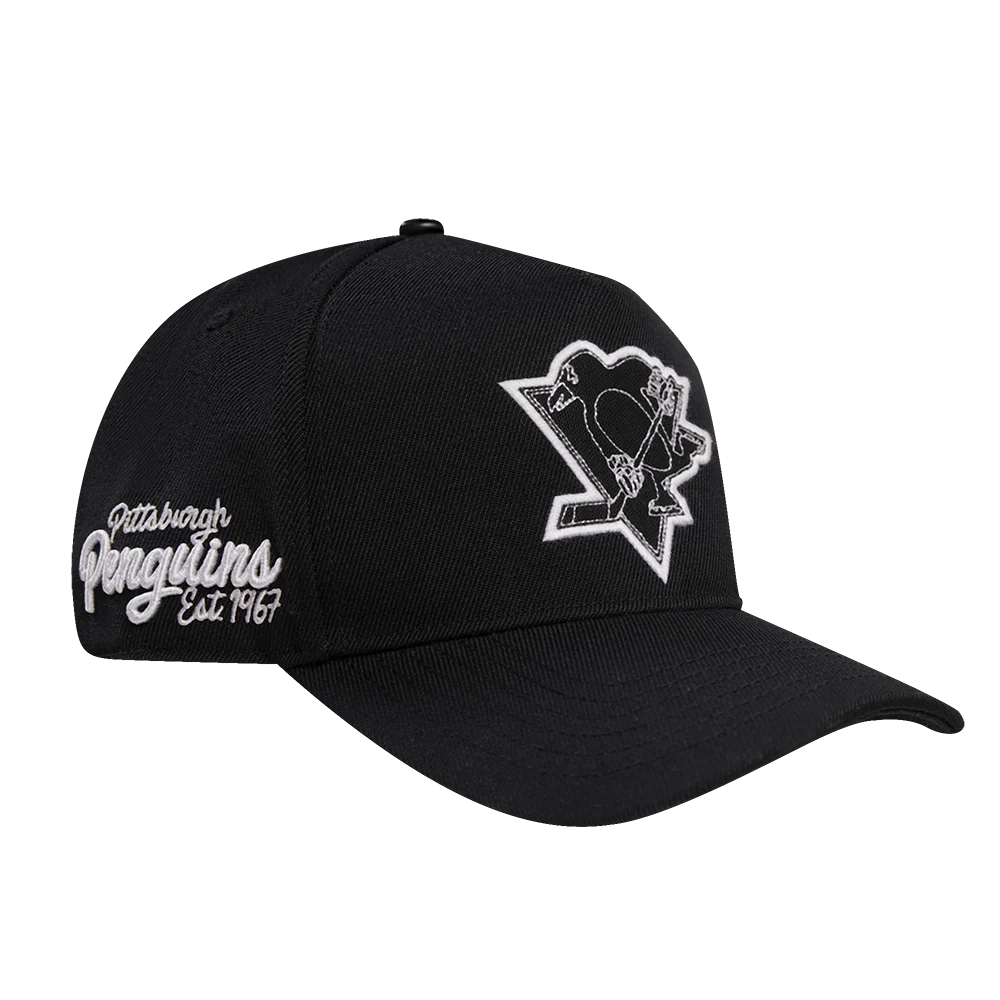 NHL PITTSBURGH PENGUINS PAINT THE CITY MEN'S PINCH FRONT SNAPBACK HAT (BLACK) - Image 2