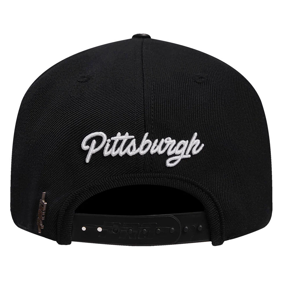 NHL PITTSBURGH PENGUINS PAINT THE CITY MEN'S PINCH FRONT SNAPBACK HAT (BLACK) - Image 5