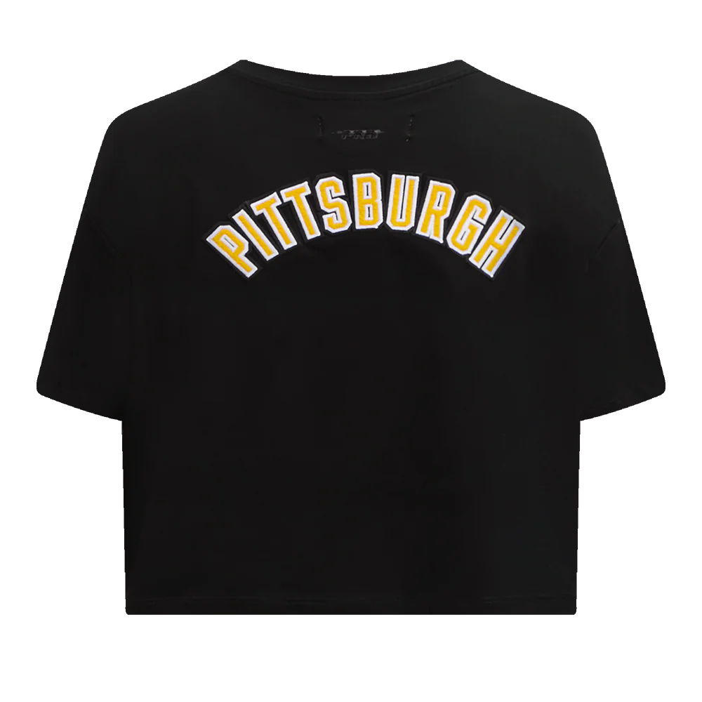 NHL PITTSBURGH PENGUINS CLASSIC WOMEN'S SINGLE JERSEY BOXY TEE (BLACK) - Image 4