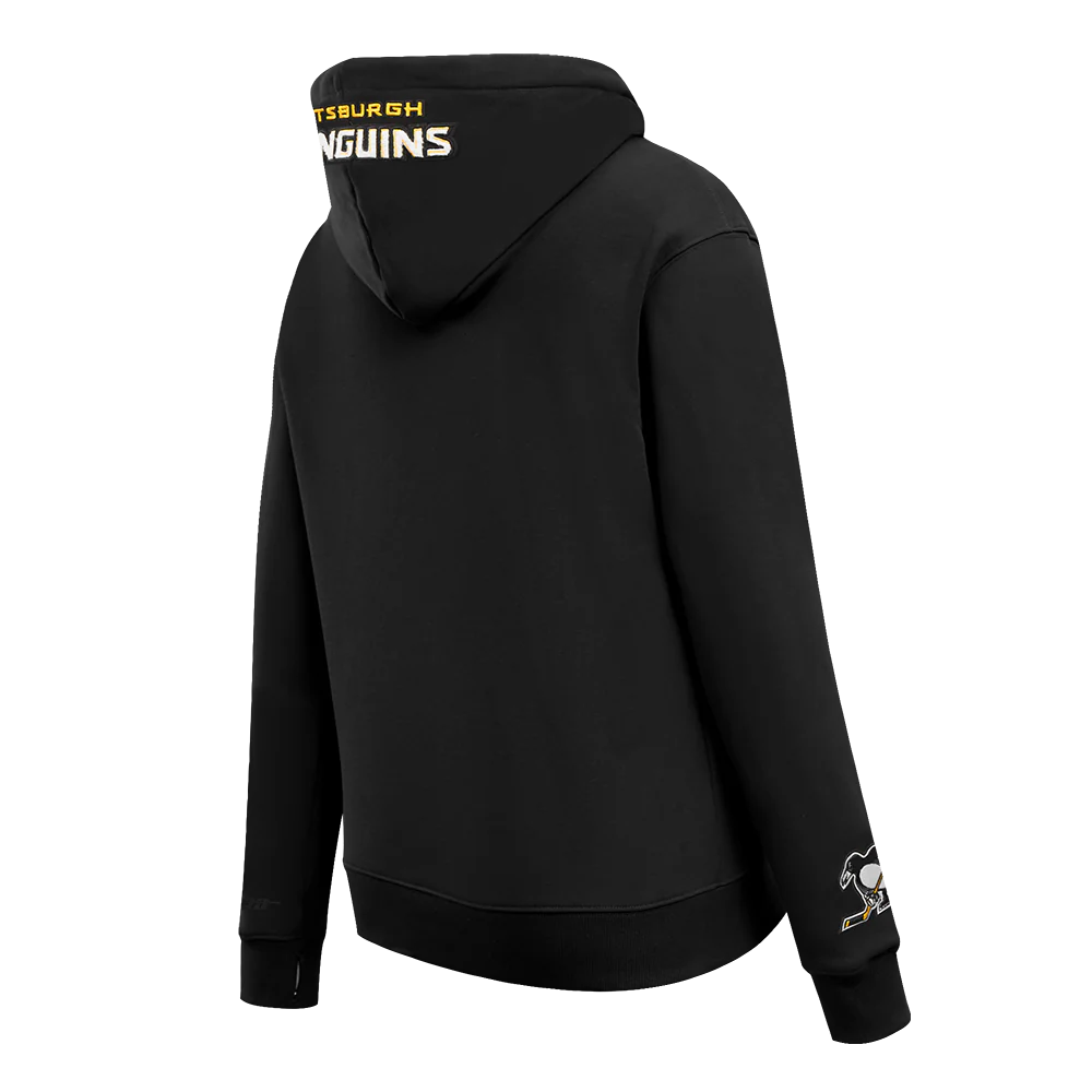 NHL PITTSBURGH PENGUINS CLASSIC WOMEN'S FLC PO HOODIE (BLACK) - Image 4