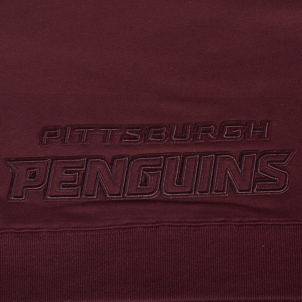 NHL PITTSBURGH PENGUINS NEUTRAL CROPPED FLEECE PULLOVER HOODIE (WINE) - Image 5