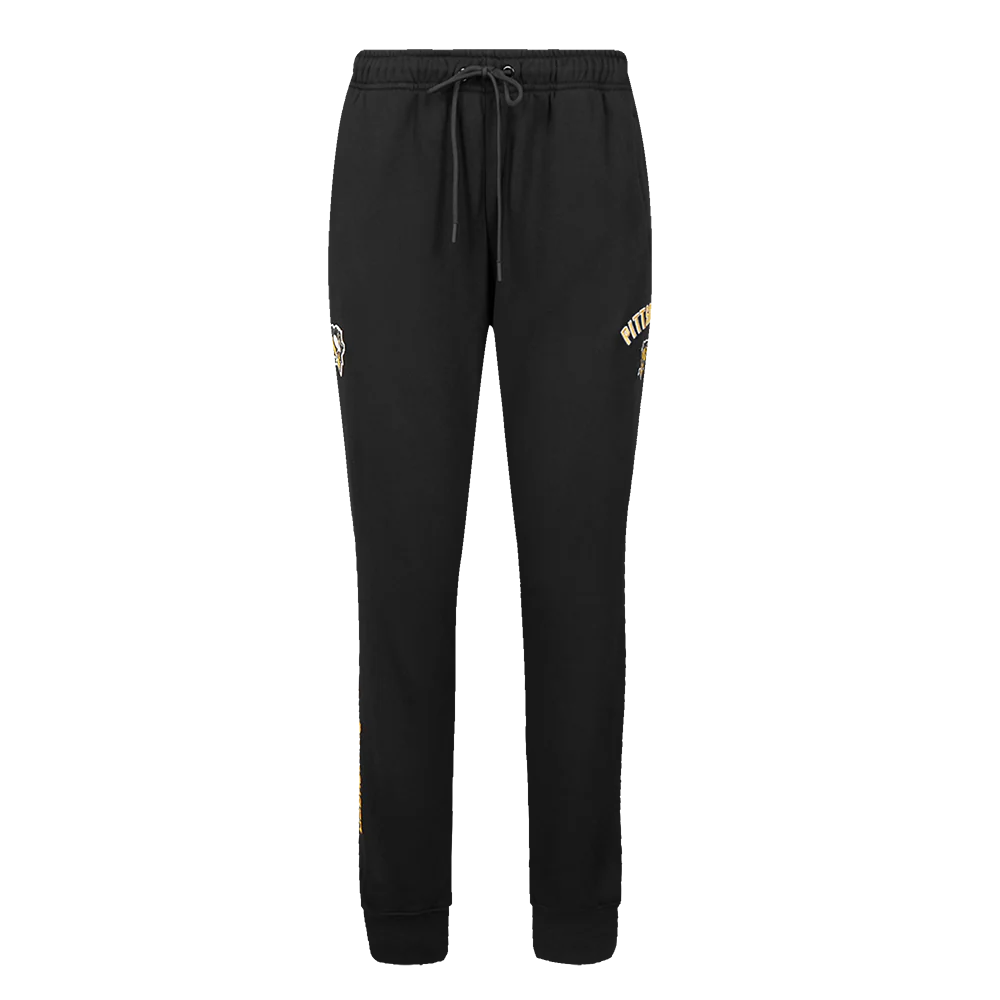 NHL PITTSBURGH PENGUINS CLASSIC WOMEN'S HIGH RISE FLEECE SWEATPANT (BLACK) - Image 2