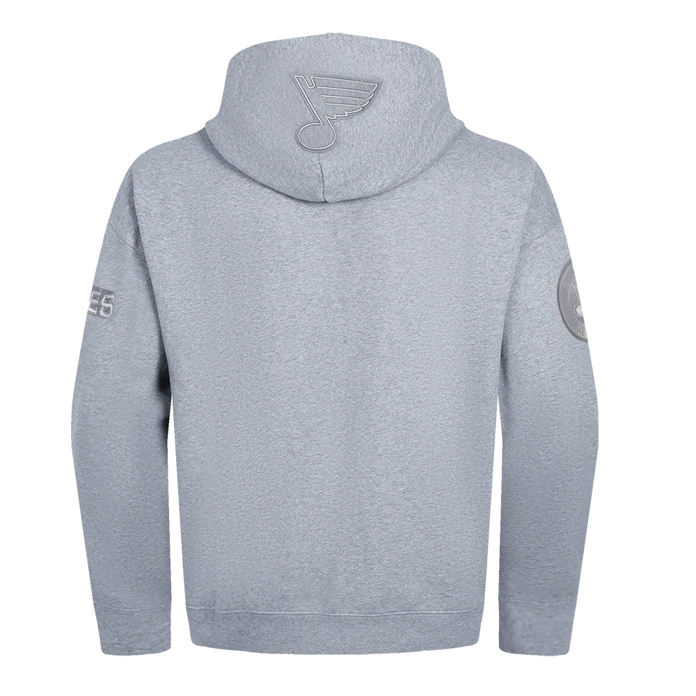 NHL ST. LOUIS BLUES NEUTRAL MEN'S DROP SHOULDER PULLOVER HOODIE (DARK HEATHER GRAY) - Image 3