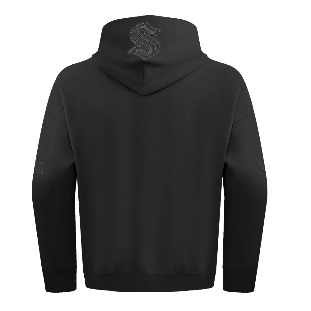NHL SEATTLE KRAKEN NEUTRAL MEN'S DROP SHOULDER PULLOVER HOODIE (BLACK) - Image 3