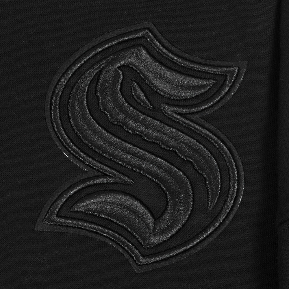 NHL SEATTLE KRAKEN NEUTRAL MEN'S DROP SHOULDER PULLOVER HOODIE (BLACK) - Image 5