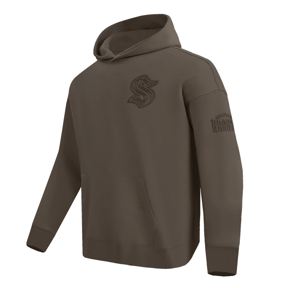 NHL SEATTLE KRAKEN NEUTRAL MEN'S DROP SHOULDER PULLOVER HOODIE (DARK TAUPE) - Image 2