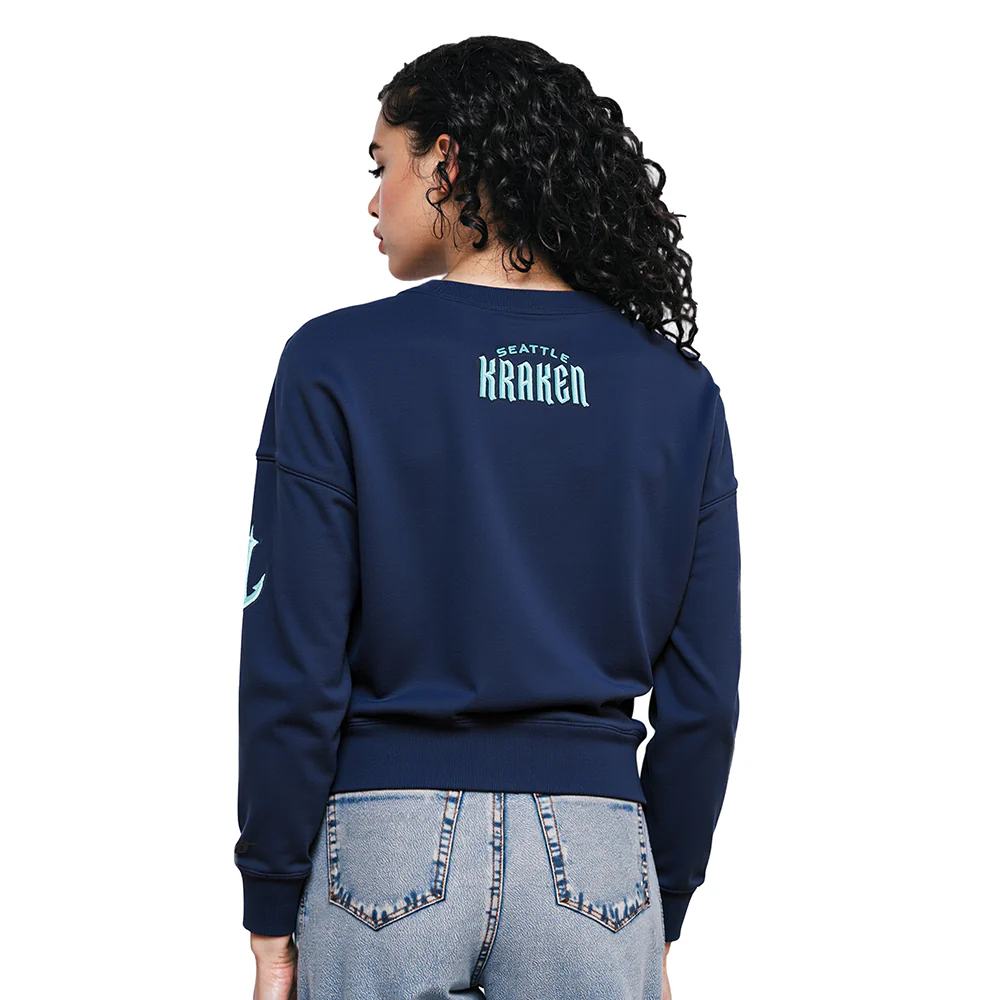 NHL SEATTLE KRAKEN CLASSIC WOMEN'S FLC CREWNECK (MIDNIGHT NAVY) - Image 2