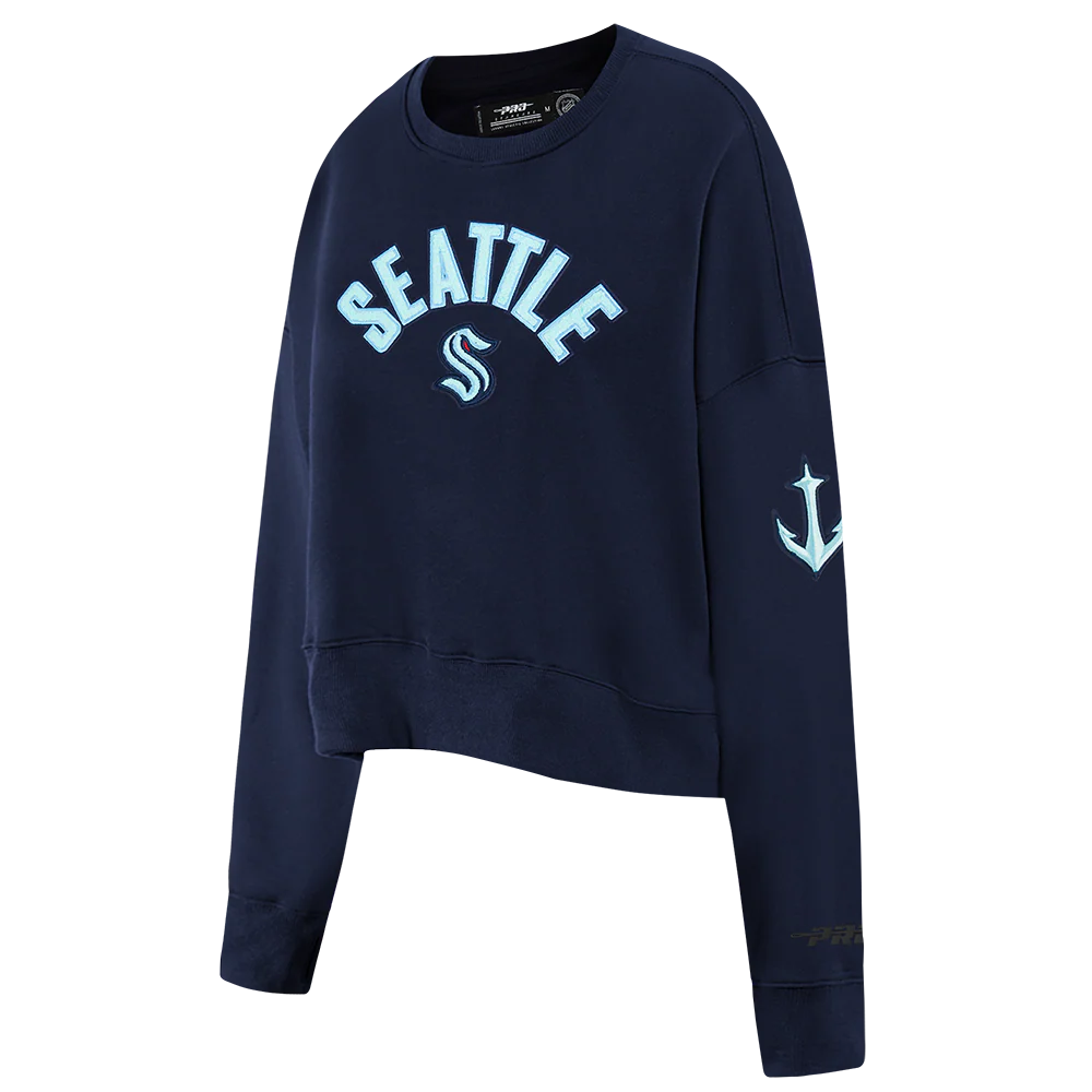 NHL SEATTLE KRAKEN CLASSIC WOMEN'S FLC CREWNECK (MIDNIGHT NAVY) - Image 5