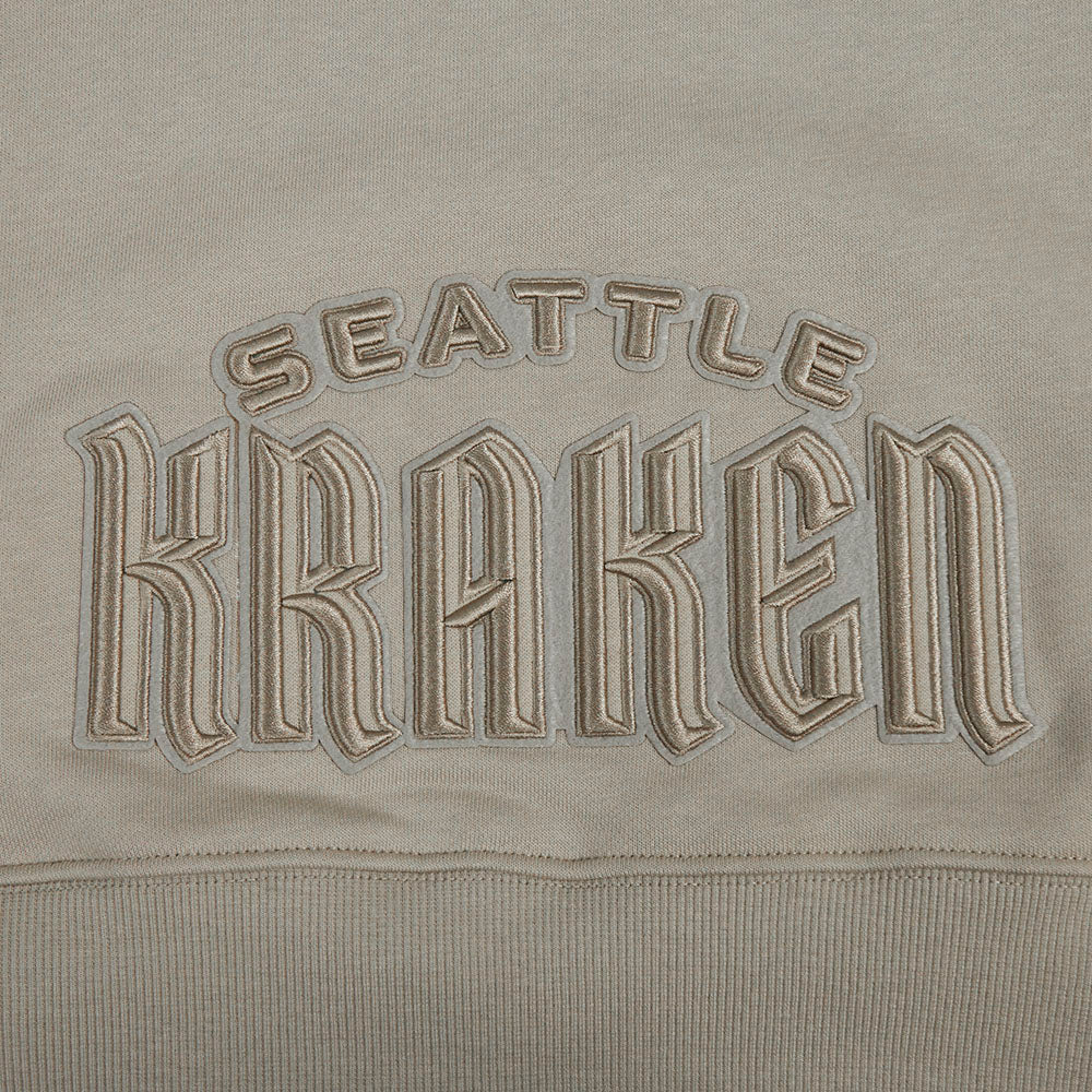 NHL SEATTLE KRAKEN NEUTRAL WOMEN'S CROPPED PULLOVER HOODIE (TAUPE) - Image 6