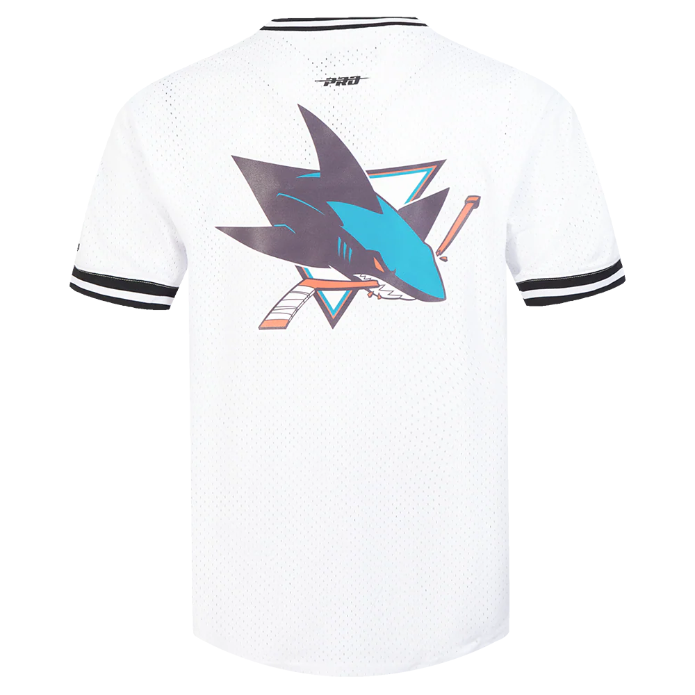 NHL SAN JOSE SHARKS CLASSIC MESH MEN'S TEE (WHITE / BLACK / WHTE) - Image 3