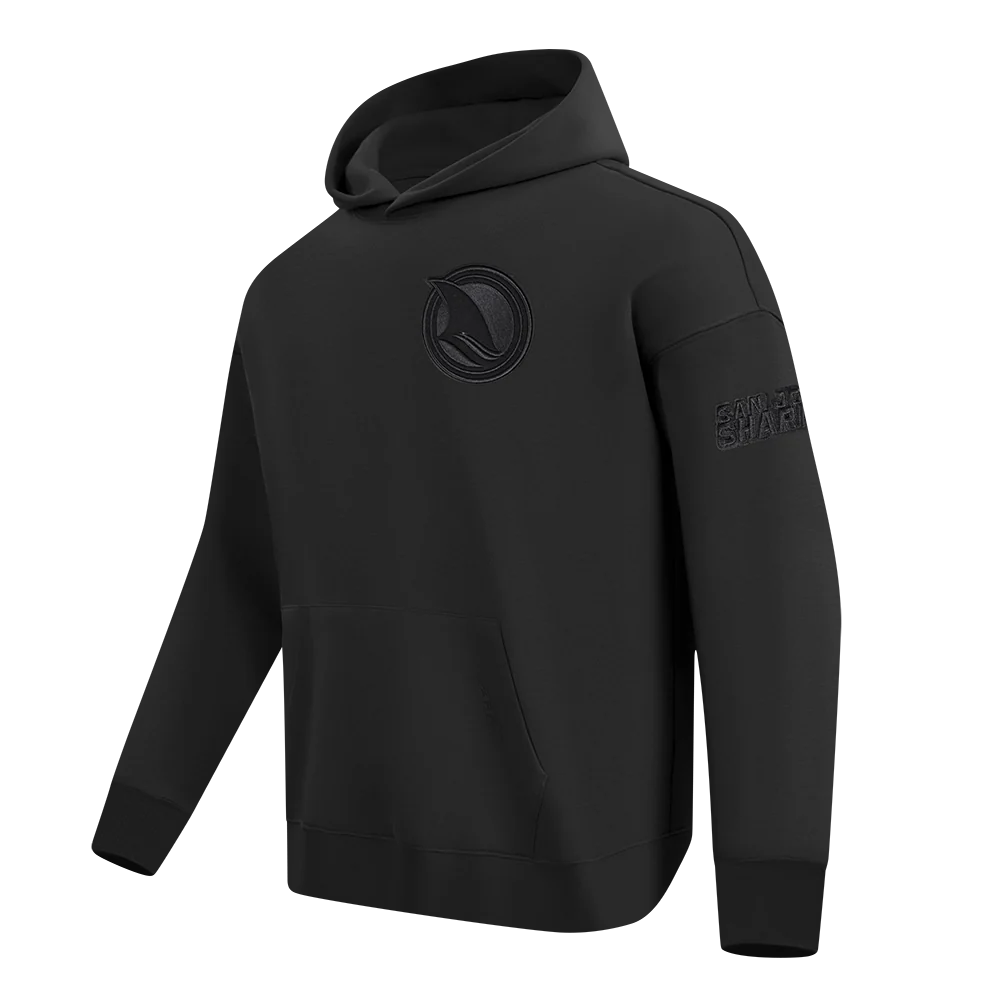 NHL SAN JOSE SHARKS NEUTRAL MEN'S DROP SHOULDER PO HOODIE (BLACK) - Image 2
