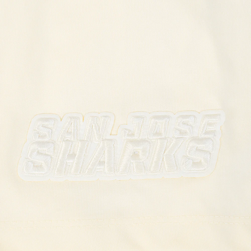 NHL SAN JOSE SHARKS NEUTRAL MEN'S DROP SHOULDER PO HOODIE (EGGSHELL) - Image 6