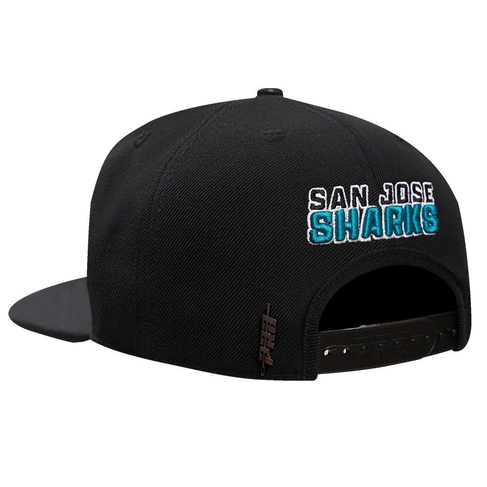 NHL SAN JOSE SHARKS SCRIPT TAIL WOOL SNAPBACK (BLACK) - Image 4
