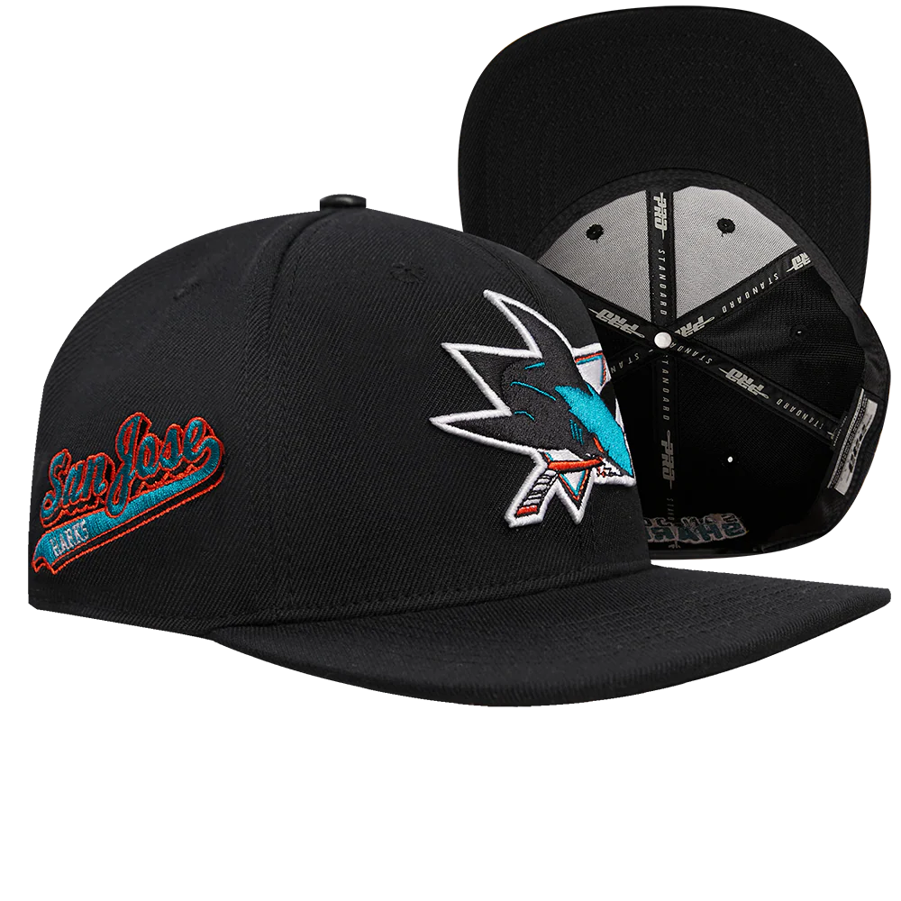 NHL SAN JOSE SHARKS SCRIPT TAIL WOOL SNAPBACK (BLACK) - Image 8